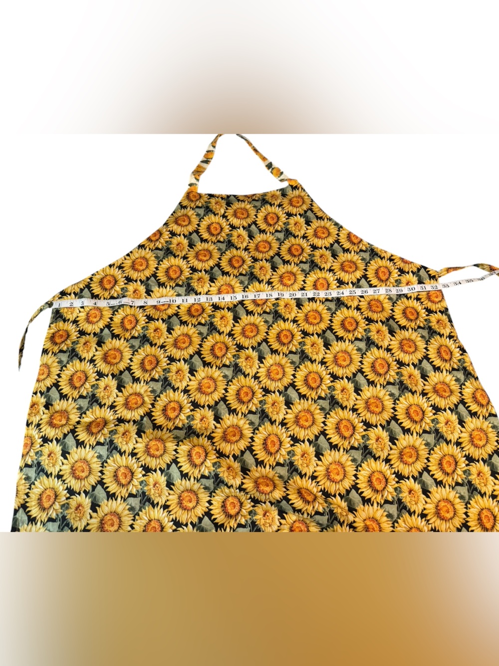 Sunflower Print Adjustable Kitchen Apron - Picture 3 of 4